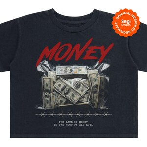 Retro Halftone Money Wrap T-Shirt Graphic Designs | Urban Tee Streetwear PNG Printable for Apparel