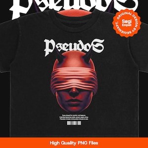 May include: Black t-shirt featuring a graphic of a blindfolded face with devil horns, the word "PseudoS" in white, and text that reads "Eyes closed for control not balance." The shirt also has a "Original Design by Segi Empat" logo.