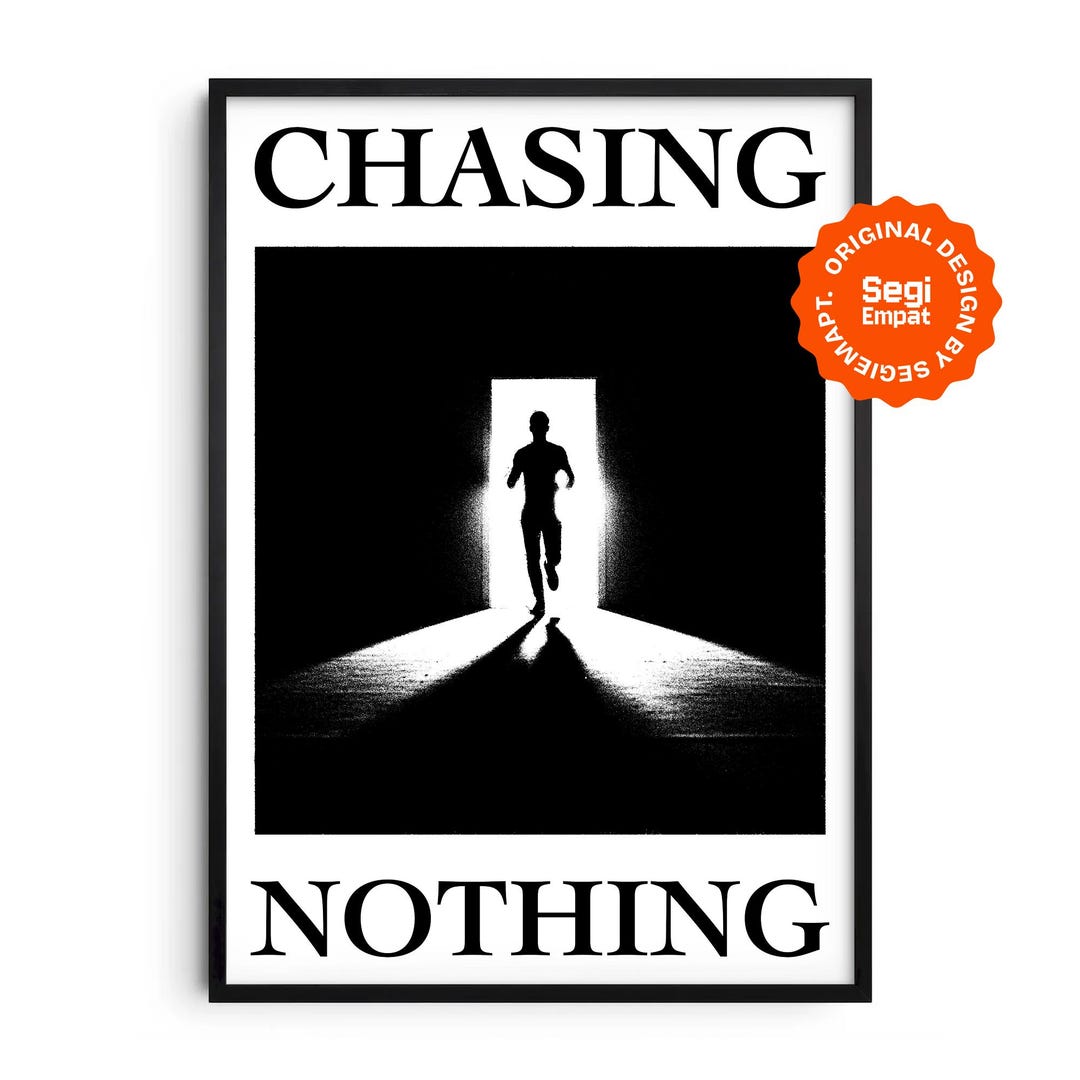 Chasing Nothing Examples Retro Chasing Nothing Poster Print | Postmodern Motivational Wall Art ...