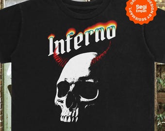 Design PNG per t-shirt streetwear con teschio demoniaco / Grafica retrò dark grunge pronta per il download digitale