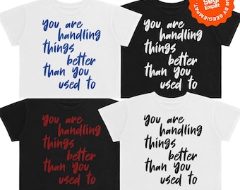 Pacchetto di design PNG per t-shirt streetwear motivazionali / Maglietta con citazioni affermative e tipografia / Pronto per la stampa (DTF)
