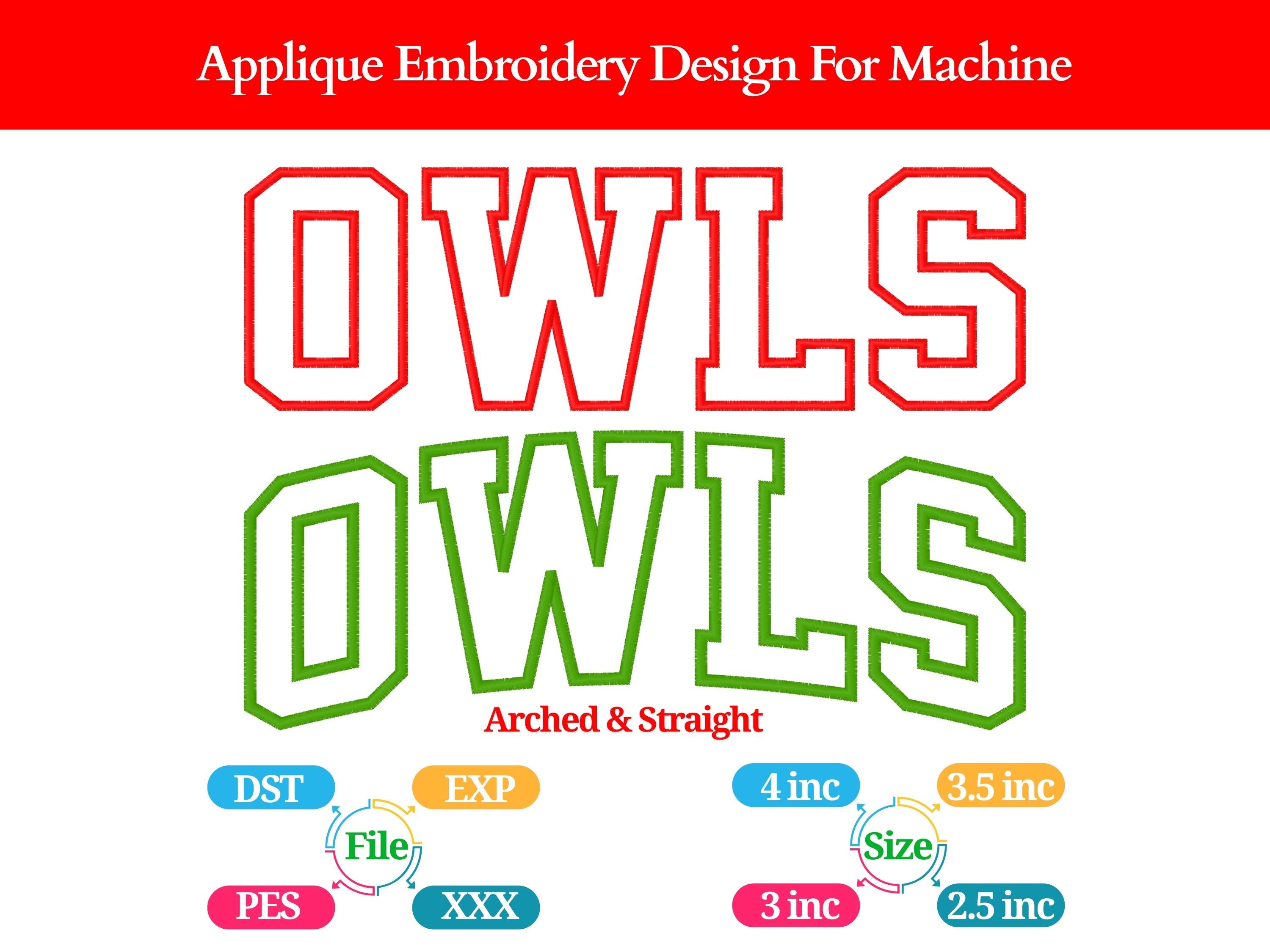 Owls Applique Embroidery Design | 2.5-4 inch (Digital Download)