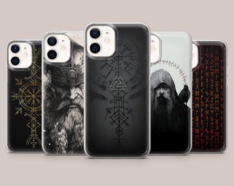 Viking Handyhülle Valhalla Norse Odin Cover für iPhone 17Pro, 16, 15, 14, 13, 12, 11, Samsung S26, S25, S24, S23Fe, A16, A56, Pixel 10, 9Pro