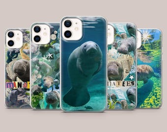 Manatee Phone Case Cute Ocean Potato Cover für iPhone 17Pro, 16, 15, 14, 13, 12, 11, Samsung S26, S25, S24, S23Fe, A17, A56, Pixel 10, 9Pro