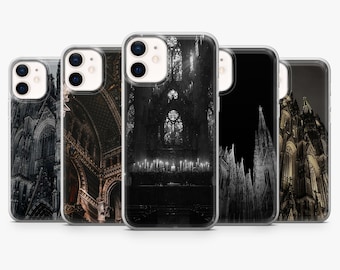 Gothic Kathedrale Handyhülle Mittelalter Kirche Cover für iPhone 17Pro, 16, 15, 14, 13, 12, Samsung S26, S25, S24, S23Fe, A16, A56, Pixel 10, 9