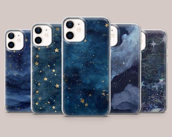 Celestial Stars Phone Case Vintage Sky Cover for iPhone 17Pro, 16, 15, 14, 13, 12, 11, Samsung S26, S25, S24, S23Fe, A16, A56, Pixel 10,9Pro