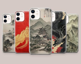China Handyhülle chinesische Kultur Dragon Cover für iPhone 17Pro, 16, 15, 14, 13, 12, Samsung S26, S25, S24, S23Fe, A16, A56, Pixel 10, 9Pro