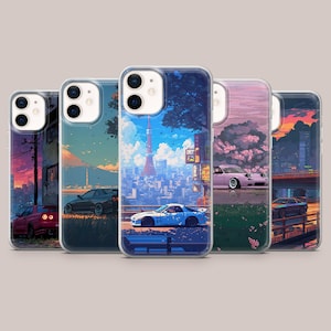 JDM Phone Case Japanese Tuner Cars Cover for iPhone 17Pro, 16, 15, 14, 13, 12, 11, Samsung S26, S25, S24, S23Fe, A16, A56, Pixel 10, 9Pro