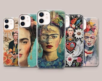 Frida Kahlo Handy Hülle Abstrakt Kunst Cover für iPhone 17Pro, 16, 15, 14, 13, 12, 11, Samsung S26, S25, S24, S23Fe, A16, A56, Pixel 10, 9Pro