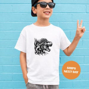 Dinosaur Kids Shirt, Fun Dino Tee, 100% Soft Cotton, Ages 4–12Y