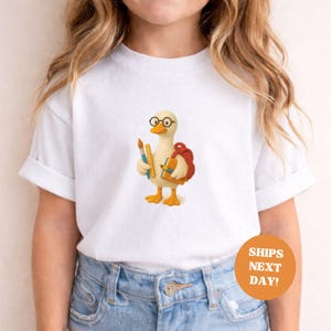 Kindergarten Shirt Kids Duck Graphic Tee, 100% Soft Cotton, Sizes 4–12Y