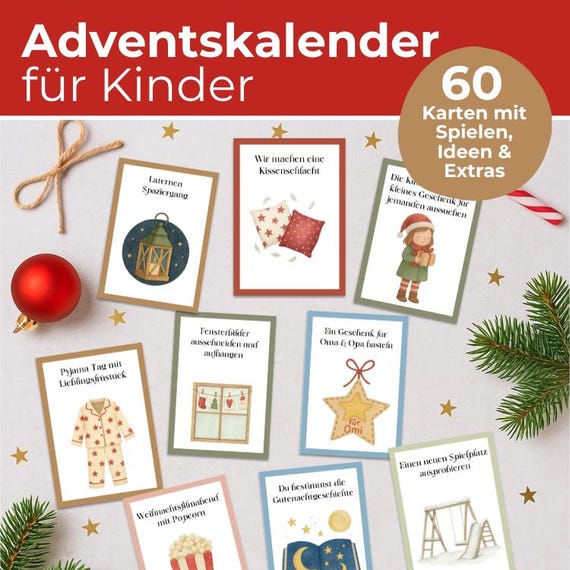 Digital Advent Calendar for Kids Printable Christmas Calendar