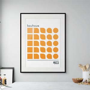 Bauhaus-inspirerad geometrisk metamorfos Orange kvadrat till cirkelövergång