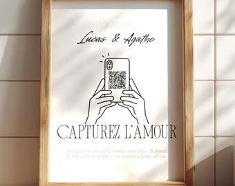 Original personalized wedding gift, QR Code wedding poster, Give an interactive poster to share wedding photos.