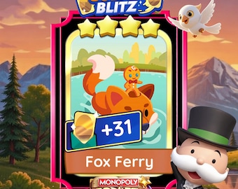 Fox Ferry 4 Stars - Golden Blitz - Monopoly Go! Sticker: snelle levering