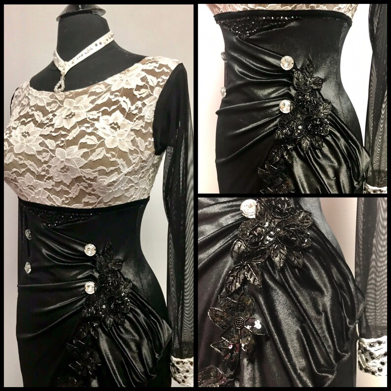 Black and White Dance Dress Free Shippingwhite Lace Dance Etsy