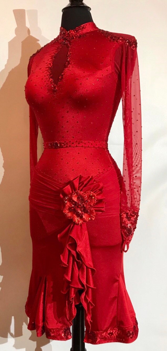 Sexy Red Dance Dress Red Latin Dance Dresses Dance Latin Dress Red - Etsy