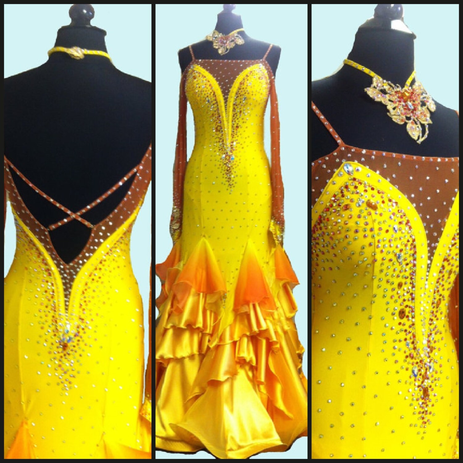 yellow ballroom gown