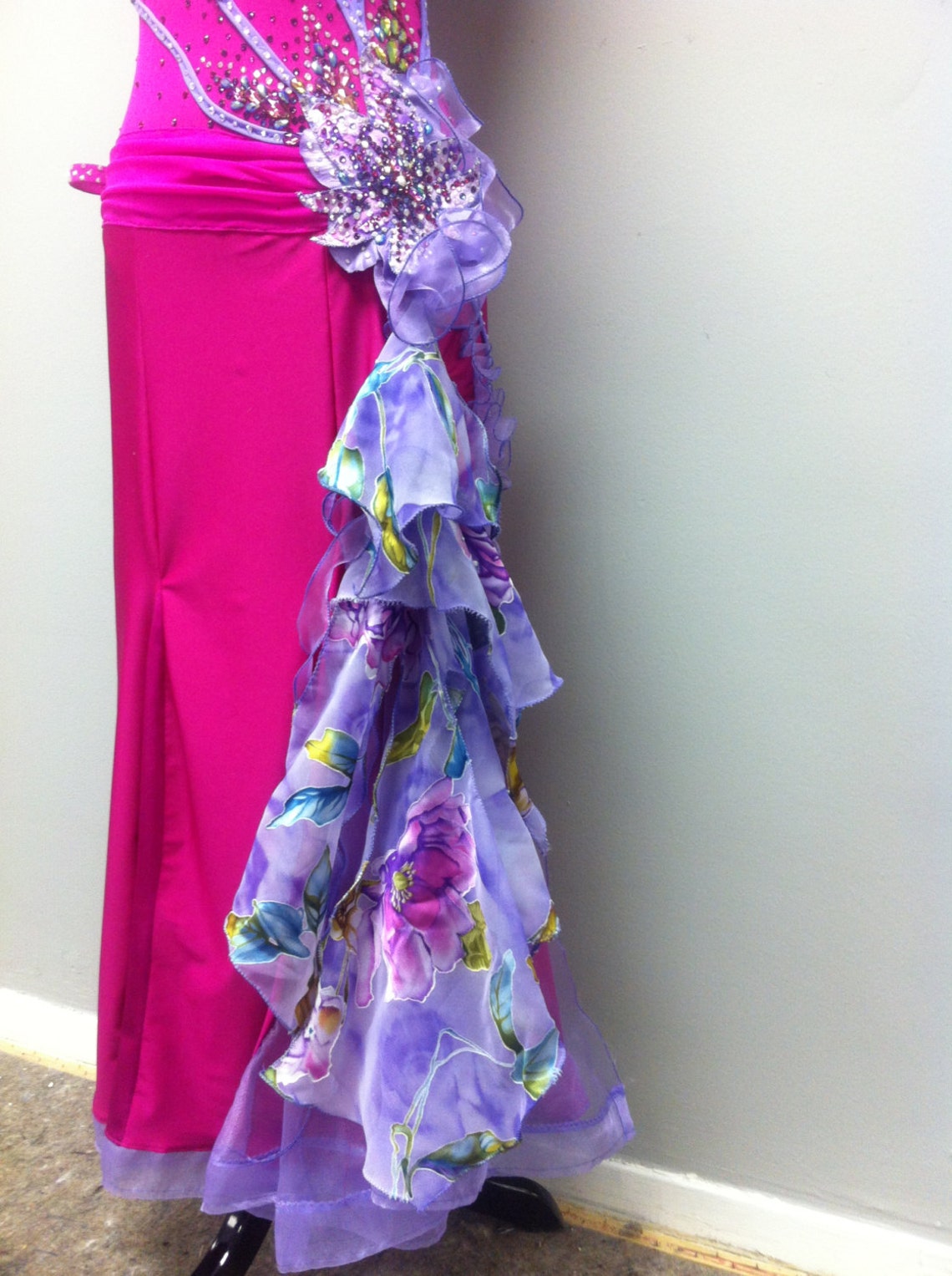 Pink Ballroom Dance Dress Etsy