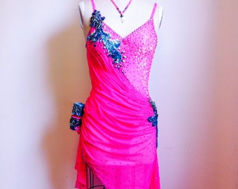 Pink Sleeveless Latin Dance Dress | Performance & Competition Costume - Etsy