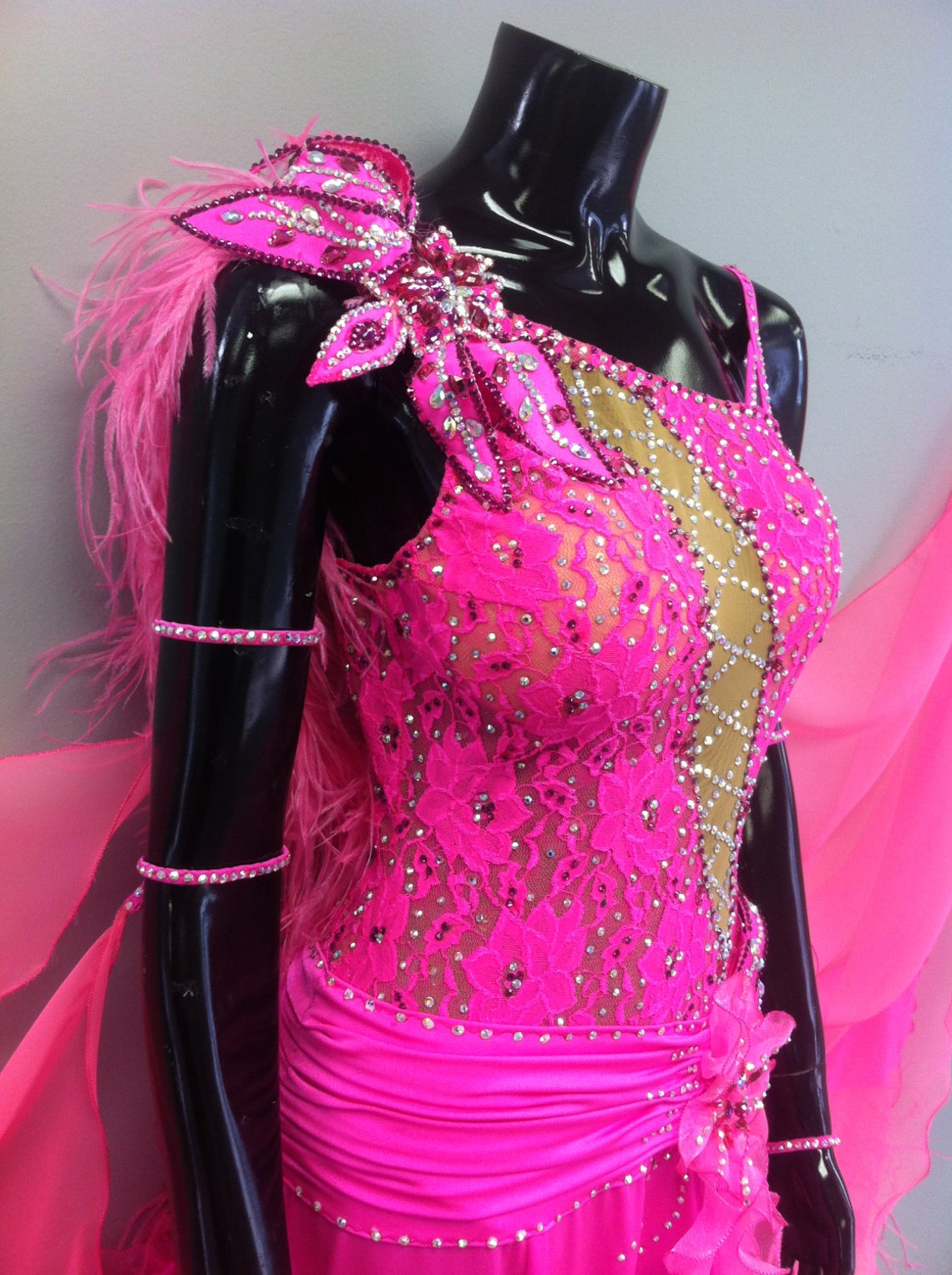 Only One in My Shop Ballroom Dance Dress Pink on Sale - Etsy