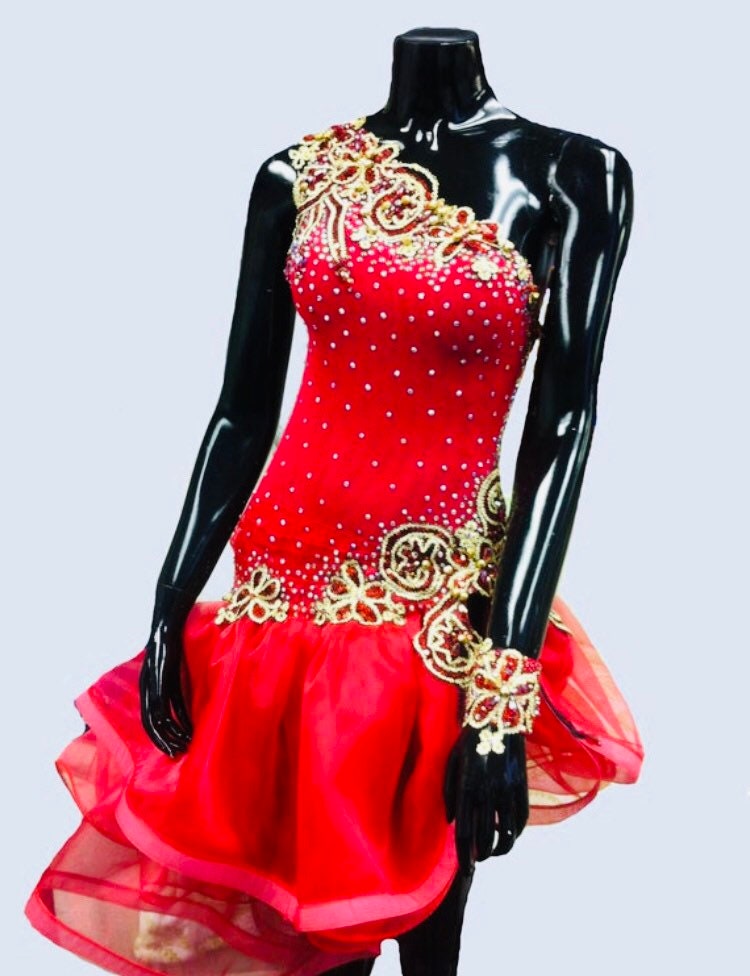 red dance dresses