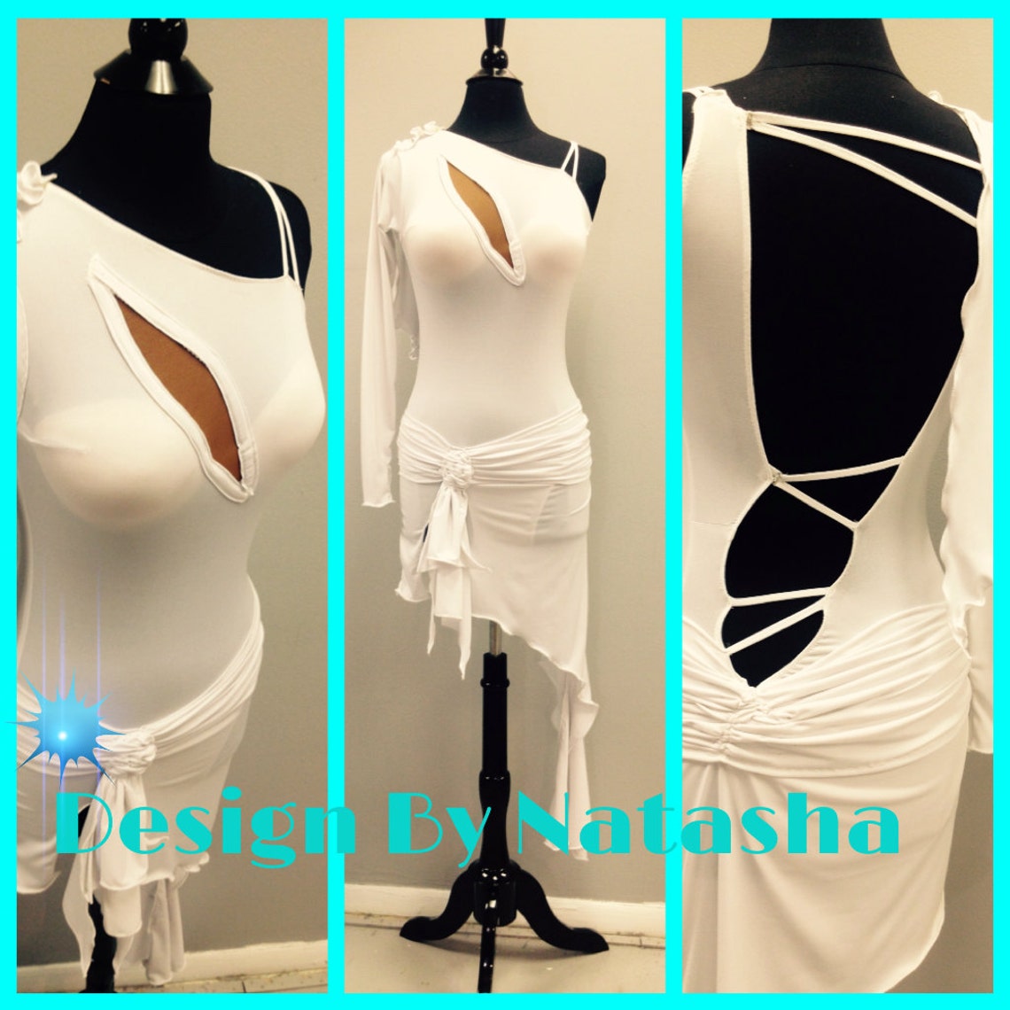 White Latin Dance Dress White Dance Dresses Etsy