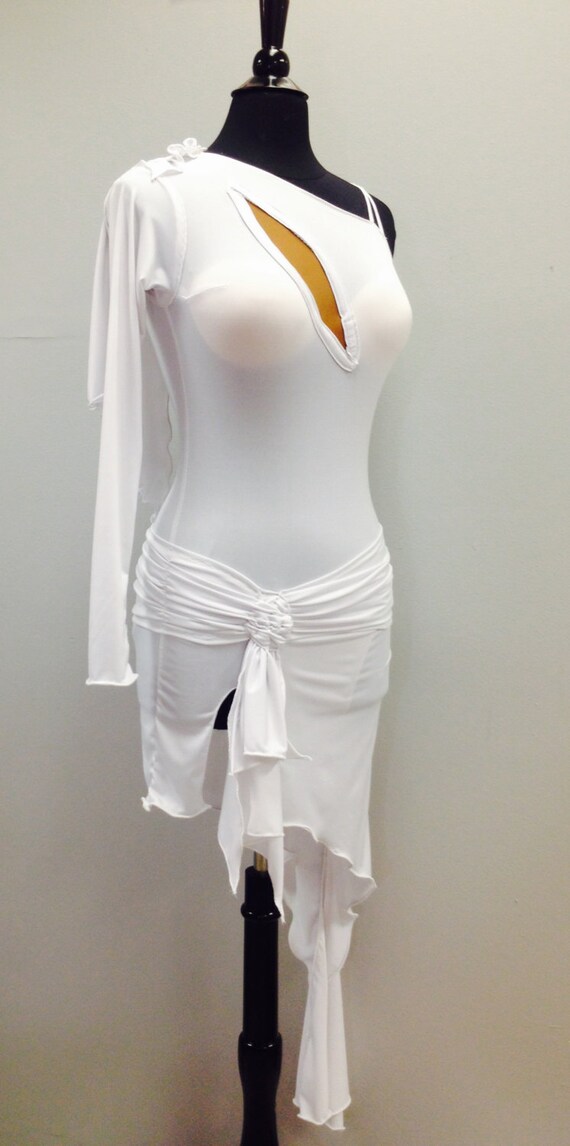 White Latin Dance Dress White Dance Dresses Etsy
