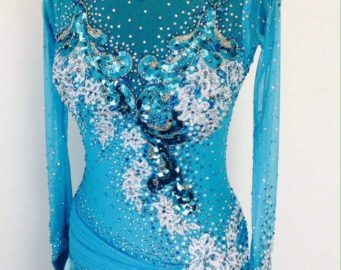 Blue Dance Dress Smooth Dance Dress Etsy