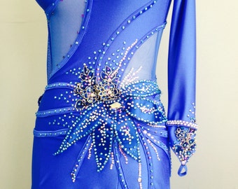 Blue Dance Dress! Free Shipping! Smooth Dance Dresses Blue! Blue Ballroom Dresses!