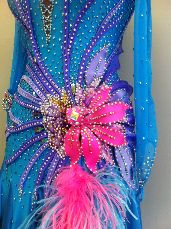 Blue Ballroom Dance! ! Blue Smooth Dance Gowns! Blue Ballroom Dresses!