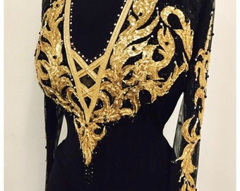 Black and Gold Dance Dress for Smooth Dance Ballroom Dance Dresses Gold -  Etsy Canada