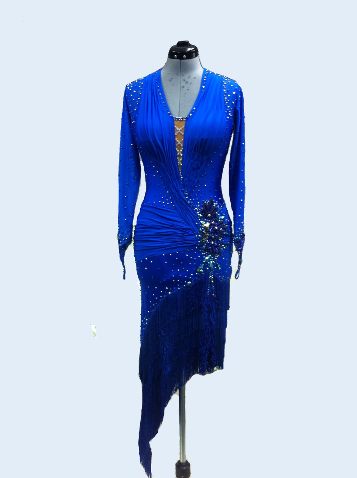 Blue Dance Dress Dance Latin Dresses - Etsy