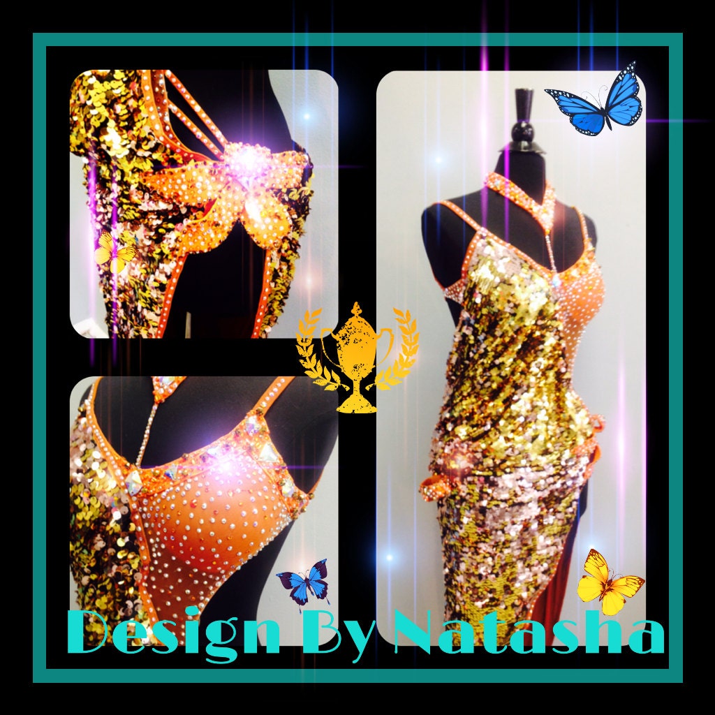 Gold Dance Latin Dress - Etsy