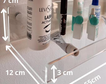 1 piece. Floating shelf for home and office. For a clinic or salon. Transparent acrylic wall shelf.