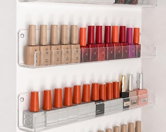Clear Acrylic Gel Polish Rack: Slim Wall Shelf for Nail Salon Display (1pc)