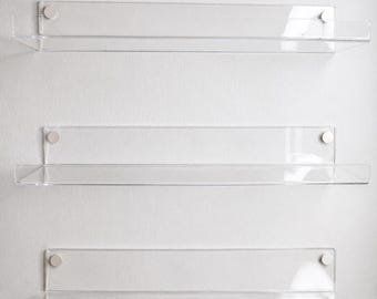 Invisible Acrylic Floating Shelves, Transparent Wall Storage for Home, Office, Salon