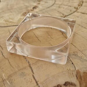 Винтажный браслет Y2K Clear Lucite – квадратный прозрачный браслет 2000-х годов