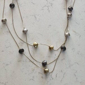 Flertrådigt Y2K-halsband, blandade metallpärlkedjor, statementsmycken från 2000-talet