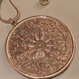 Vintage Sfera Filigran Medaljong Halsband, Långt Boho Hänge