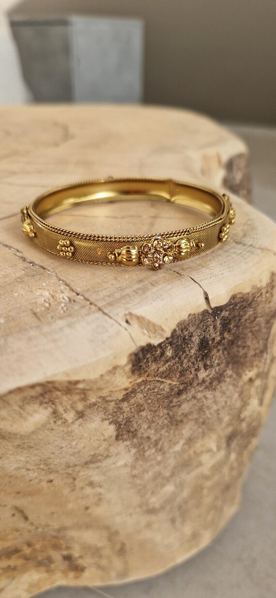 Bracelet Rétro Style Floral Avec Strass - Occasion, Sans Marque - Bijou Vintage Féminin