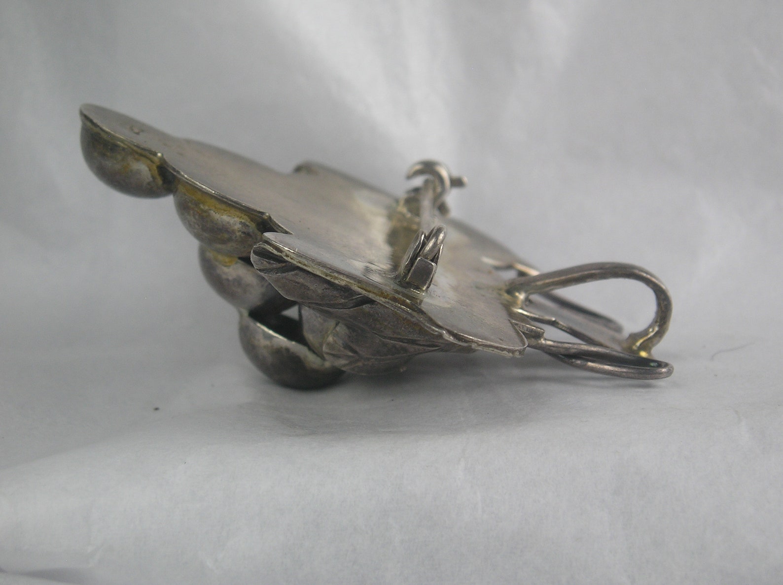 Boutons De Manchette Vintage En Argent Sterling - Motif Aigle Et Sombrero Mexicain - Occasion Bon état