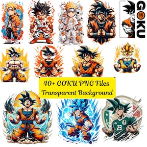 Goku PNG Bundle: 40+ Dragon Ball HD Anime Graphics (Digital Download)