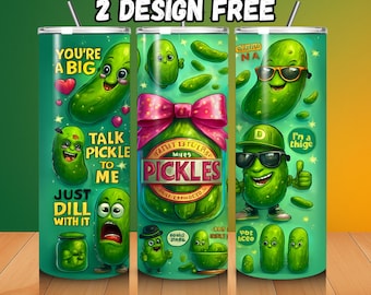 Grappige augurk Tumbler Wrap, eigenzinnige dillehumor (digitale png-download)