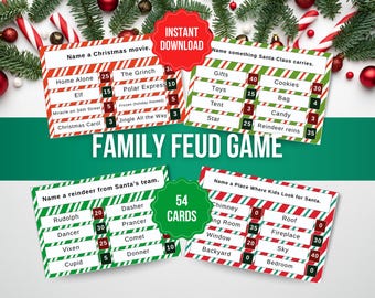 クリスマスフレンドリーな確執ゲーム | 家族向けの確執ゲームを印刷可能 | ホリデーやクリスマスパーティーのゲームをダウンロード