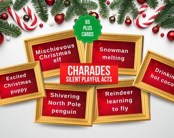 Christmas Family Games Printable | Christmas games for families | Charades Christmas Party Games | Christmas games for adults and Groups