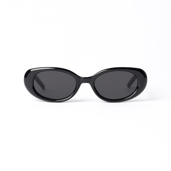 Oval Cat-eye Sunglasses: Glossy Black Frame, UV400 - Etsy