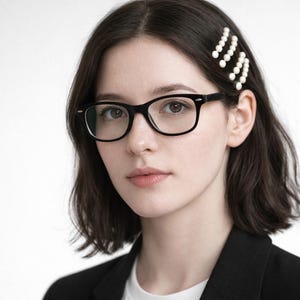 Black Rectangle Eyeglasses: Unisex Retro Frame, 50mm Lens