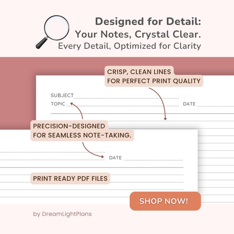 Printable Note Taking Bundle, Subject & Date Headers • Topic Notes ...