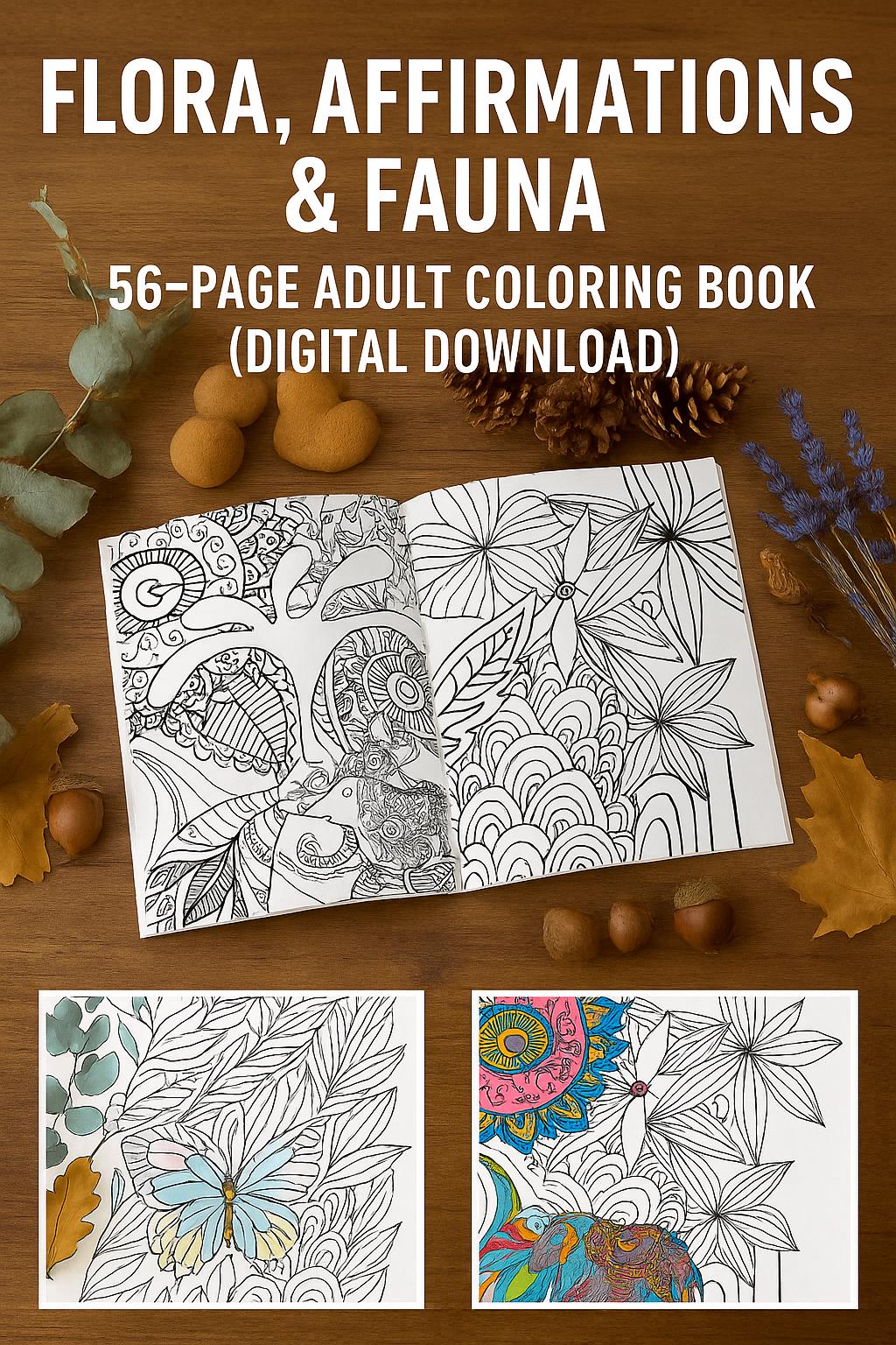 Flora and Fauna Colouring Book - Etsy